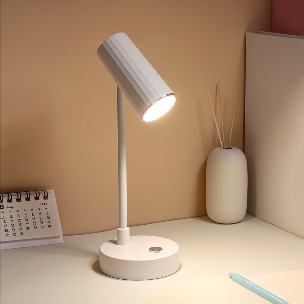 Table Lamp Wholesale Simple Soft Light Eye Protection Learning Table Lamp USB Rechargeable Dormitory Office Desktop LED Reading Table Lamp