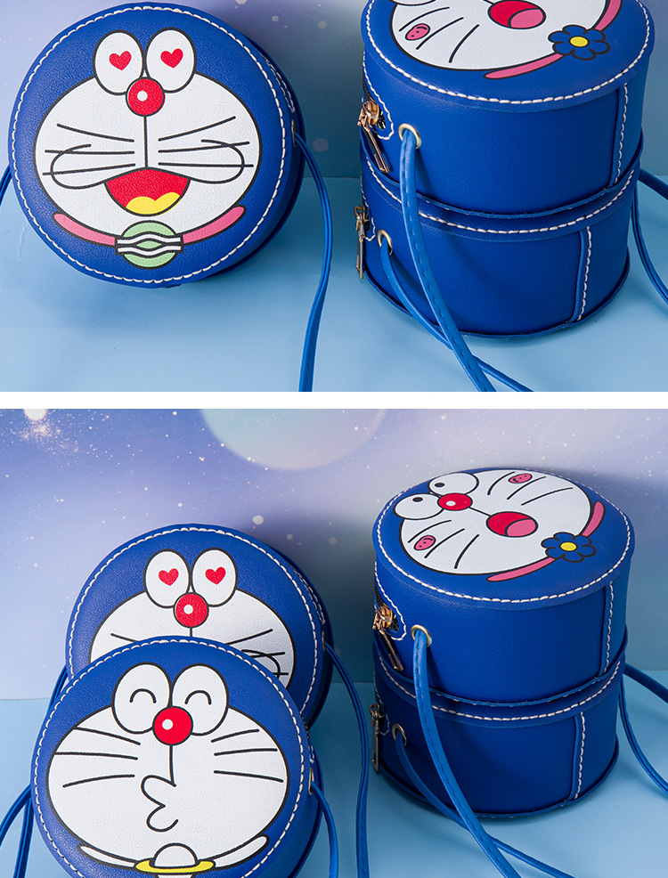 diy手工包自制作材料包哆啦a梦迷你单肩斜跨包包蓝胖子卡通零钱包