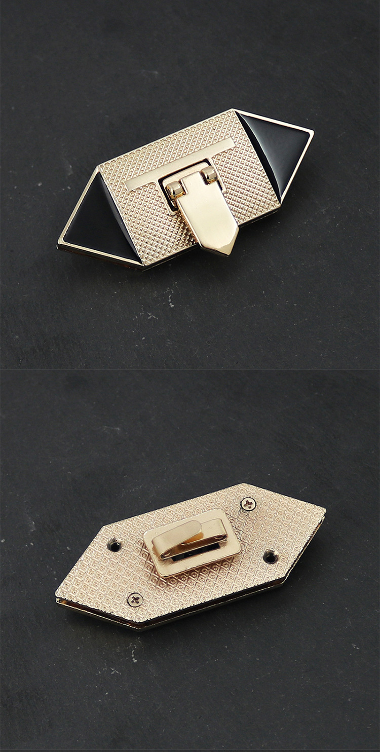 工厂现货包锁扣五金配件锌合金三角锁扣拧锁箱包锁扣长方形锁扣