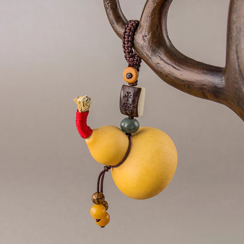 创意聊城种植葫芦挂件diy手编金刚结红绳钥匙扣菩提雕刻文玩葫芦