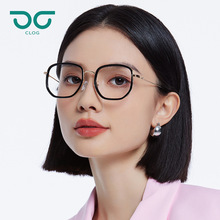 新款防蓝光平光镜眼镜 TR90复古大框磨砂圆框框架眼镜工厂批发