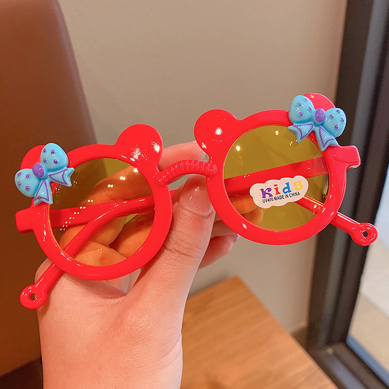 Mickey Kids Sunglasses Sunglasses Sun-Proof Kids Sunglasses Bow Cartoon Girl Toy Glasses