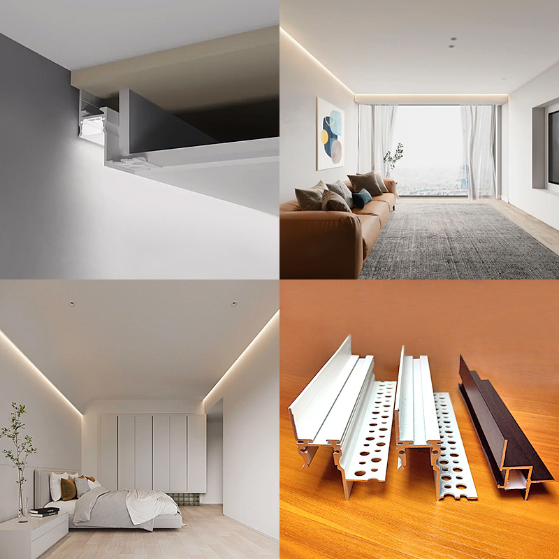 悬浮吊顶回光灯预埋线性灯led线条灯客厅卧室无主灯偏光洗墙灯