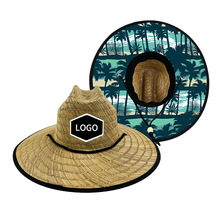 夏季席草大帽檐草帽定制logo沙滩遮阳帽子巴拿马拉菲大沿草帽定做