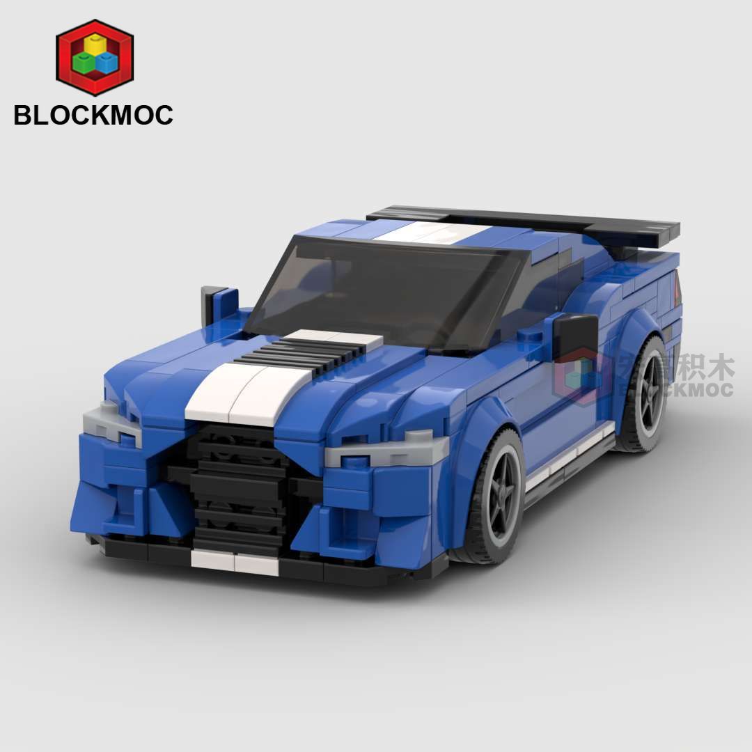 moc积木兼容乐高车辆模型福特野马谢尔比gt500套装礼物儿童玩具