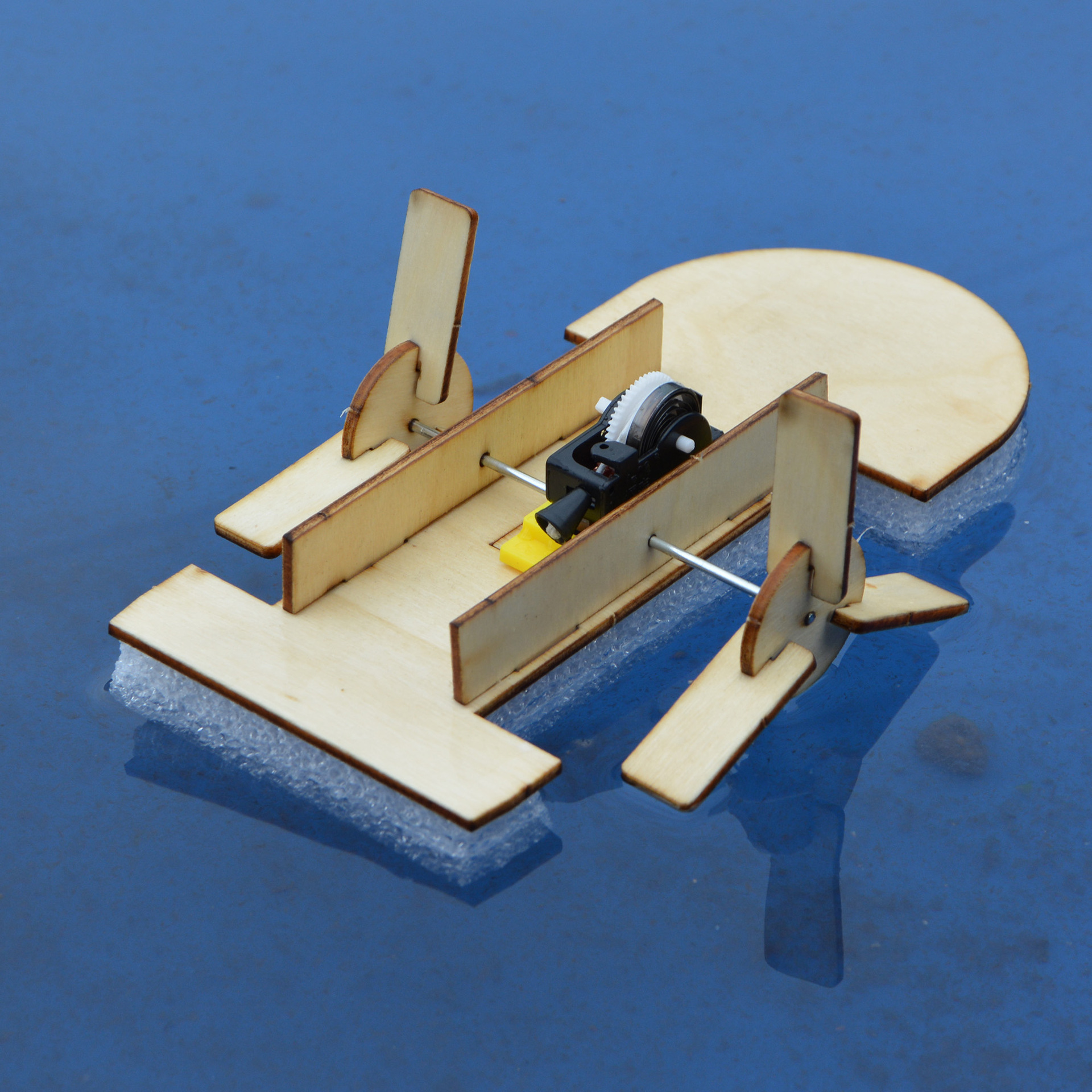 diy双桨明轮船拉线快艇中小学益智科技手工小制作轮船模型材料包