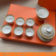 新品马赛克8件茶具套装盖碗家用茶杯功夫泡茶公道杯陶瓷礼品批发
