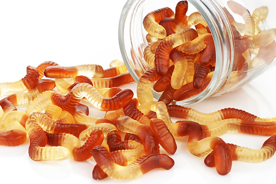 trolli口力牌可乐虫形橡皮糖qq糖软糖办公室零食糖果散装3kg/袋