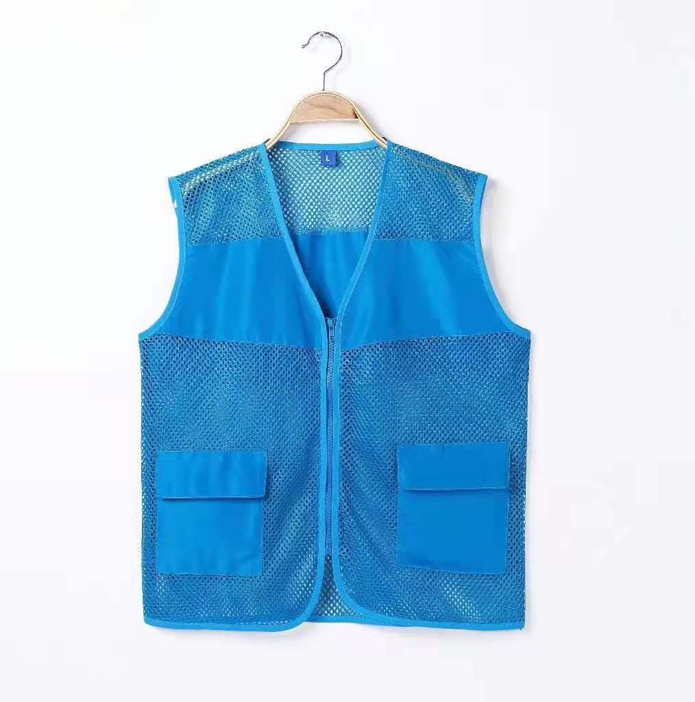 Mesh Mesh Advertising Promotional Vest Custom Pocket Mesh Volunteer Vest Printed Logo Overalls