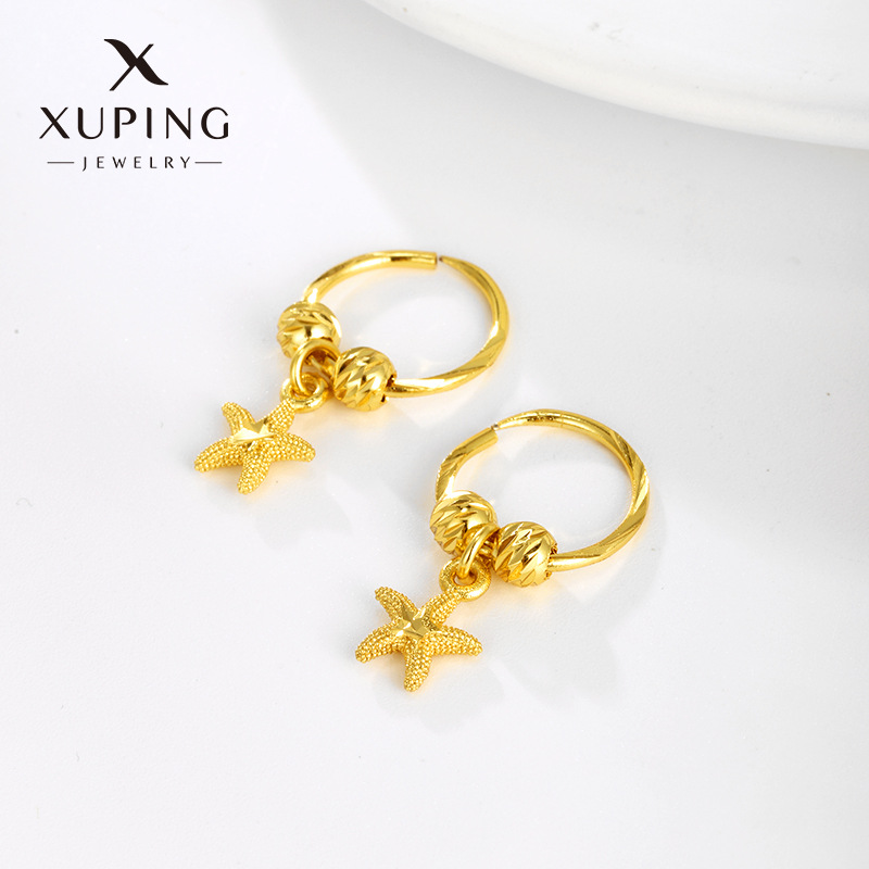 xuping jewelry plated 24k gold car fancy star earrings for women minority fashion temperamental mother earrings earrings