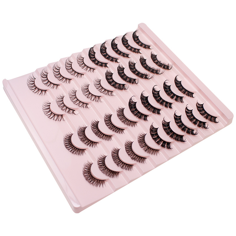 Dingsen False Eyelashes Factory Cross-Border Stable Supply 20 Pairs DD Russian Curling Eyelash European and American Thick