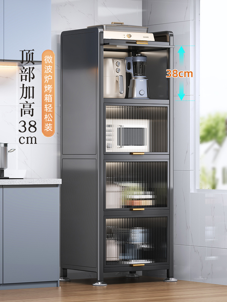 厨房置物架落地多层微波收纳柜子多功能碗储物柜橱柜餐-阿里巴巴