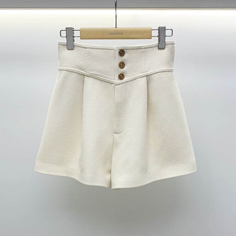 2021秋季新款高腰a字阔腿裤短裤韩版百搭休闲宽松短裤子n147105e