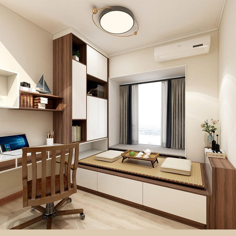 小户型榻榻米儿童房书柜衣柜床一体柜 铝合金整体衣柜家具厂代工