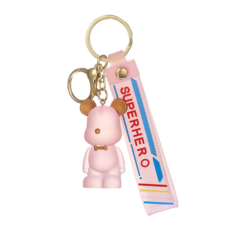 Creative Resin Jelly Bow Tie Bear Keychain Exquisite Trend Key Chain Handbag Pendant Claw Machine Small Gift Wholesale