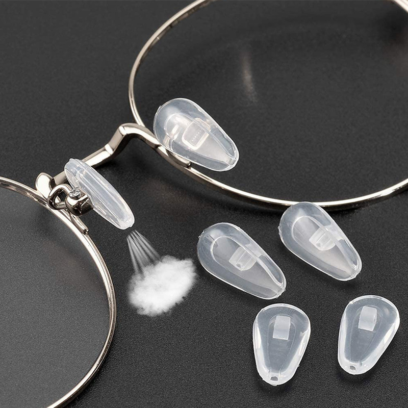 眼镜配件硅胶眼镜鼻托硅胶防滑鼻垫气囊鼻托气垫眼镜托叶上螺丝式