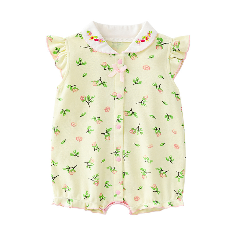 Newborn Baby Clothes Summer Clothes Sheath Baby Girl Princess Summer Jumpsuit 0 Years Old Short Sleeve Romper Air Conditioning Clothes