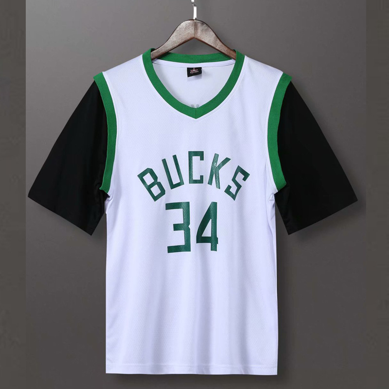 假两件上衣雄鹿34号篮球服上衣男篮球衣队服s-4xl-阿里巴巴