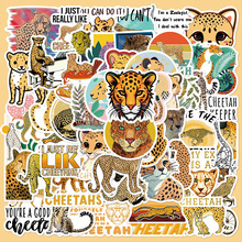 50张复古猎豹贴纸小众创意个性彩绘动物涂鸦装饰手账笔记本贴画