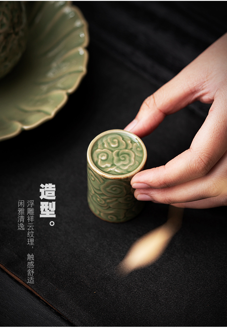 复古陶瓷盖置盖托创意盖碗盖子托陶瓷茶具配件紫砂壶盖搁置壶盖垫