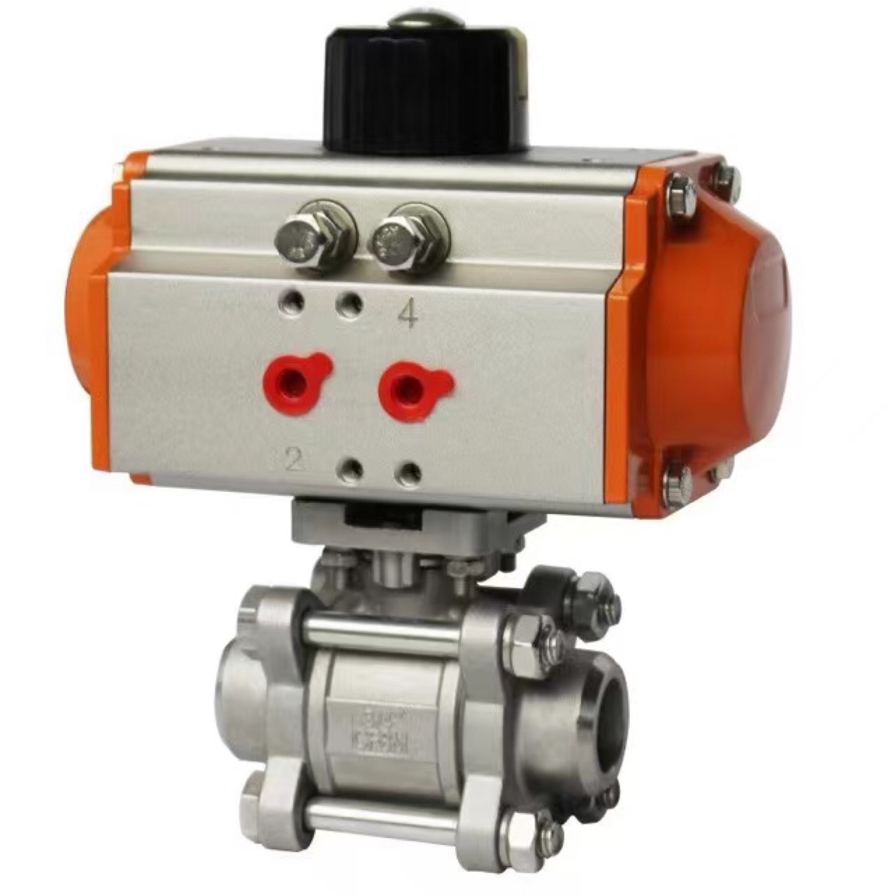 厂家供应304不锈钢气动球阀 螺纹at气缸铝合金材质 丝口连接 卡箍