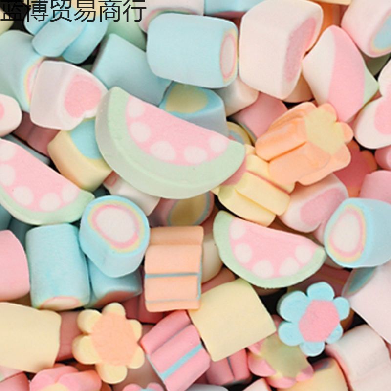 彩色棉花糖爱心多造型花型糖果烘焙蛋糕装饰糖葫芦串串袋装商用批