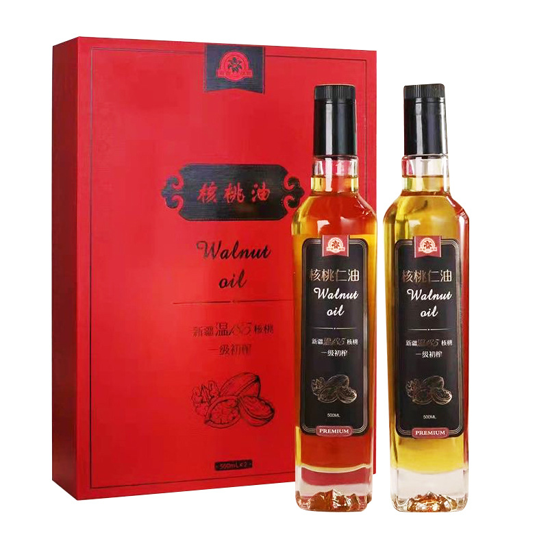新疆金融消费帮扶·娜菲莎一级初榨核桃仁油 500ml*2(礼盒装)