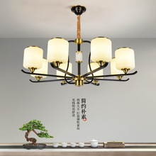 新中式吊灯全铜客厅灯2022年新款别墅中国风大气餐厅卧室大厅灯具