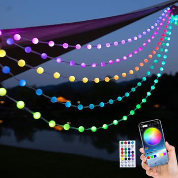 户外露营氛围灯流水跑马灯装饰灯带led声控串串灯彩灯七彩小灯串