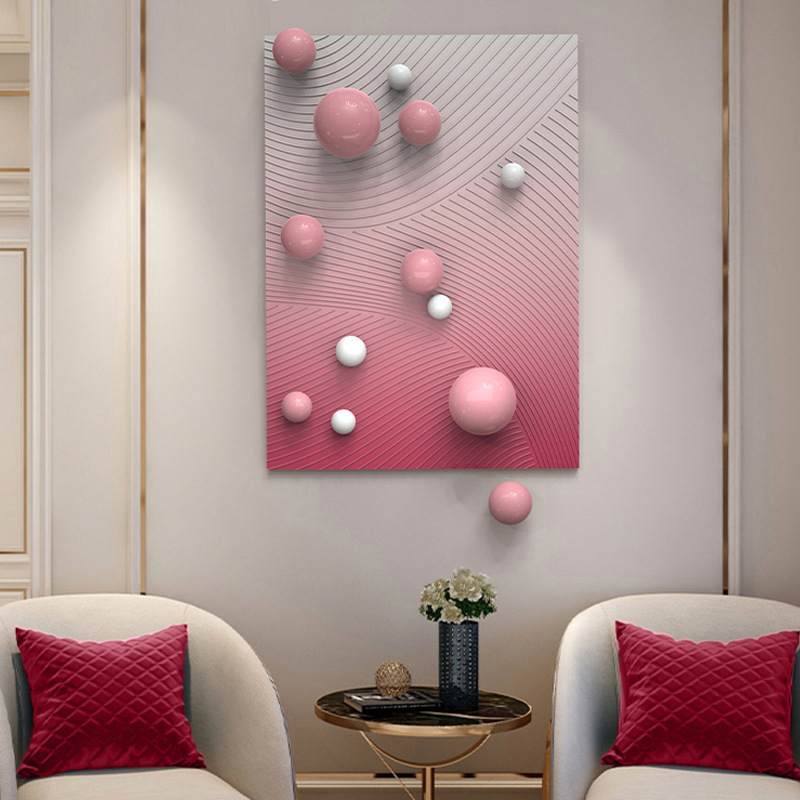 3d立体不锈钢球实物画现代客厅玄关艺术木雕装饰画走廊墙面售楼处