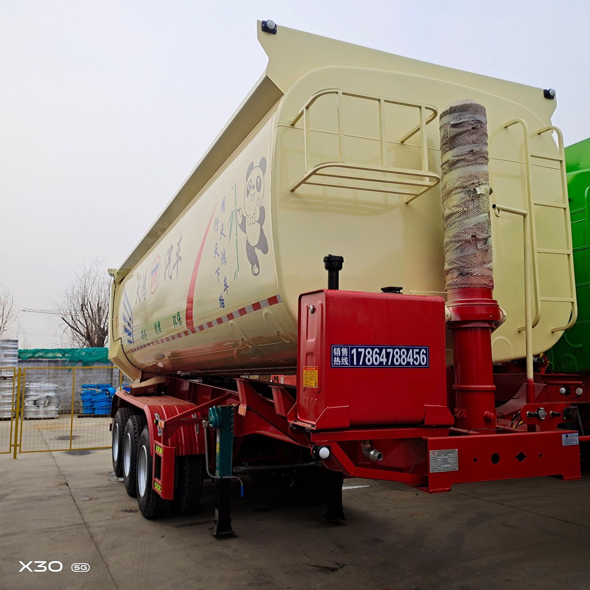 泰安罐式后翻自卸半挂车 半挂车物料运输半挂车