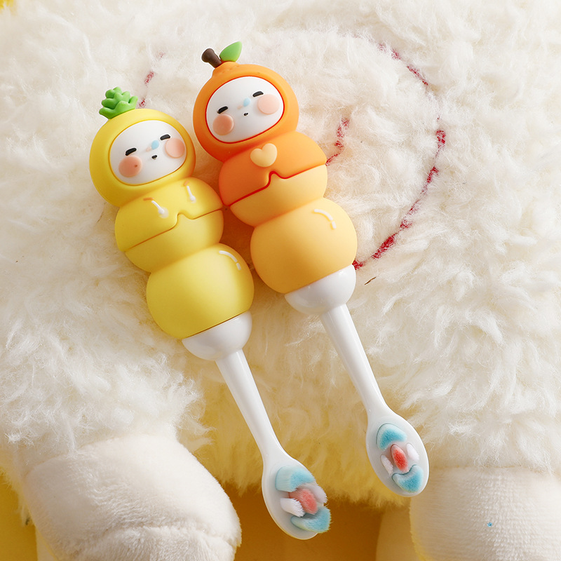 Children's Soft Hair Manual Cute Fruit Toothbrush Baby 1-2-3-4-6 Years Old Children over Half a Year Old Brushing Soft Hair