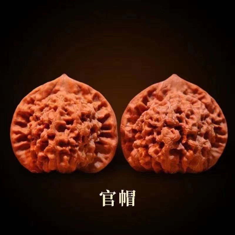 文玩核桃把玩核桃麒麟纹官帽王勇官帽四座楼狮子头原色配对练手对