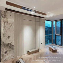 精选现代风格客厅沙发电视背景墙板批发防潮阻燃碳晶木饰面板厂家