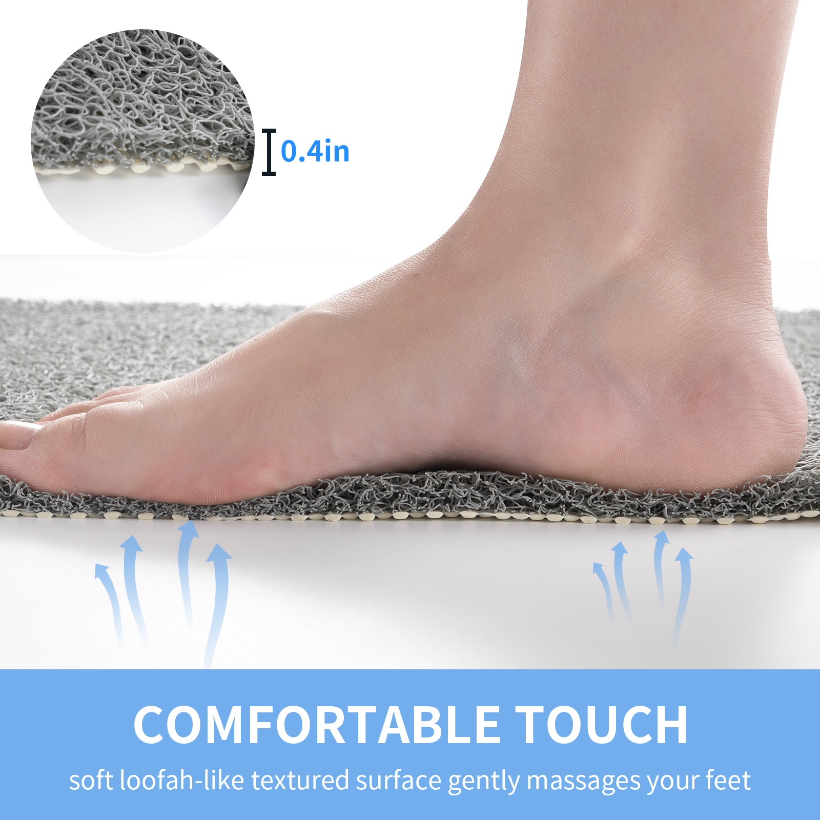 Cross-Border Amazon Bathroom Non-Slip Mat Household Shower Room Pvc Wire Ring Mat Bath Drop-Resistant Foot Mat