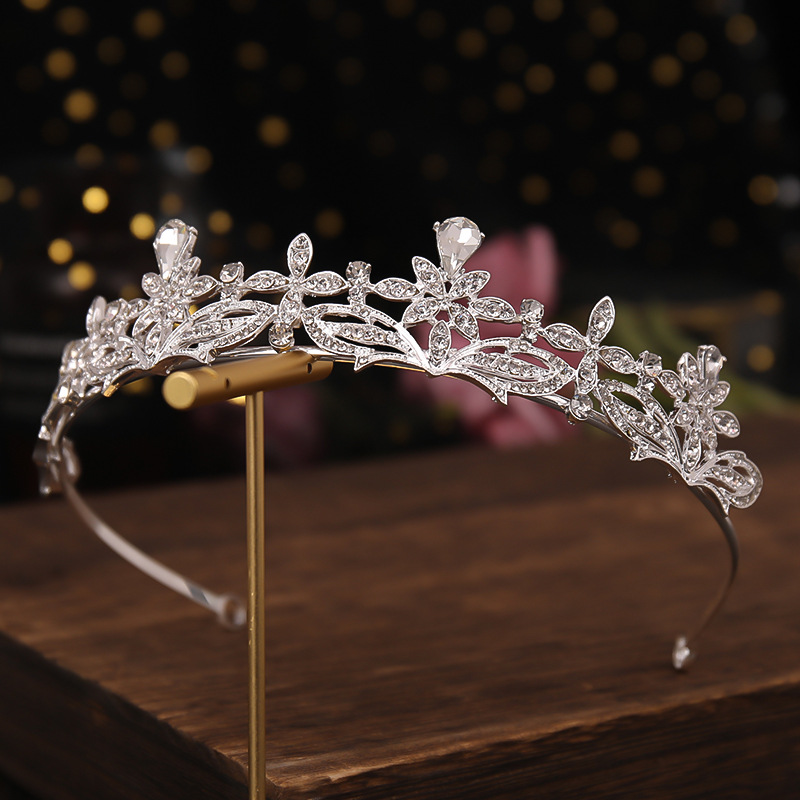 团铭新款欧式水钻新娘头冠 简约新娘头饰宴会结婚婚纱礼服配饰