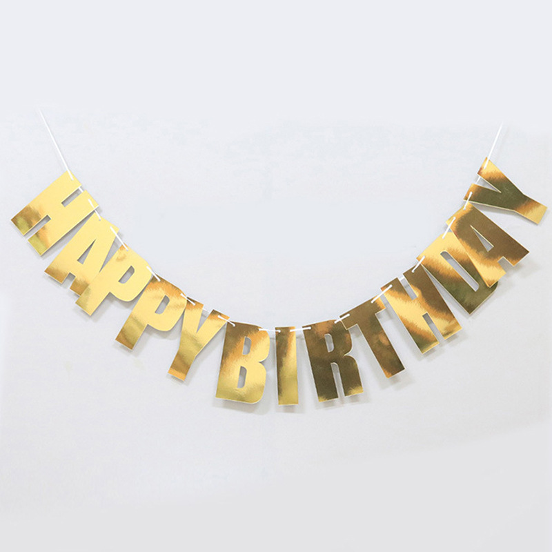 New Creative Trending Isn Happy Birthday Hanging Flag Birthday Party Decorative Letters Supplies Children Banner Hanging Flag
