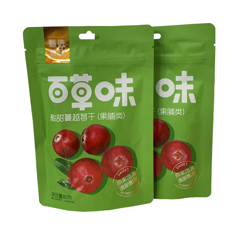 百草味酸甜蔓越莓干 80g袋装新鲜干果脯蜜饯即食果干网红零食小吃