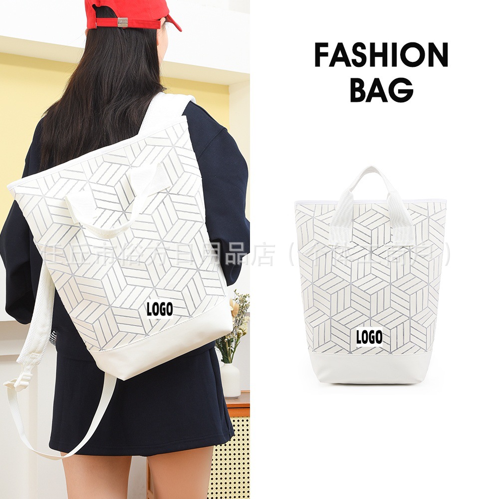 跨境三叶菱格双肩包大容量健身背包男女运动户外手提学生书包批发