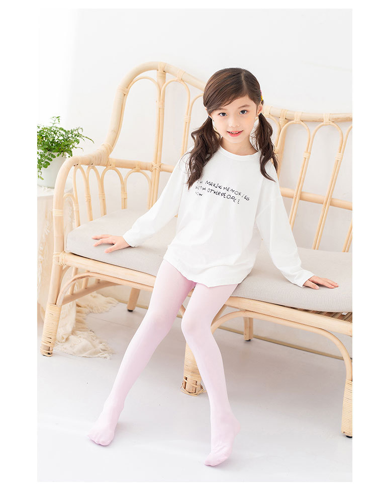 儿童连裤袜女童丝袜春秋薄款夏季宝宝打底裤连体白色舞蹈袜子练功