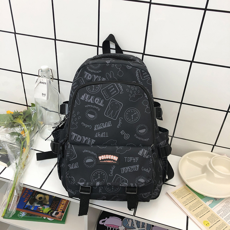 Wholesale New Schoolbag for Primary and Secondary School Girls Cute Graffiti Backpack Casual Simple All-Match Junior and Middle School Students Backpack