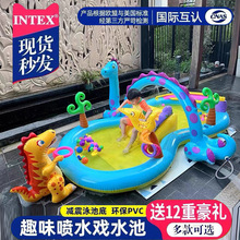 婴儿童充气游泳池家用可折叠小孩宝宝海洋球池家庭喷水滑梯戏水池