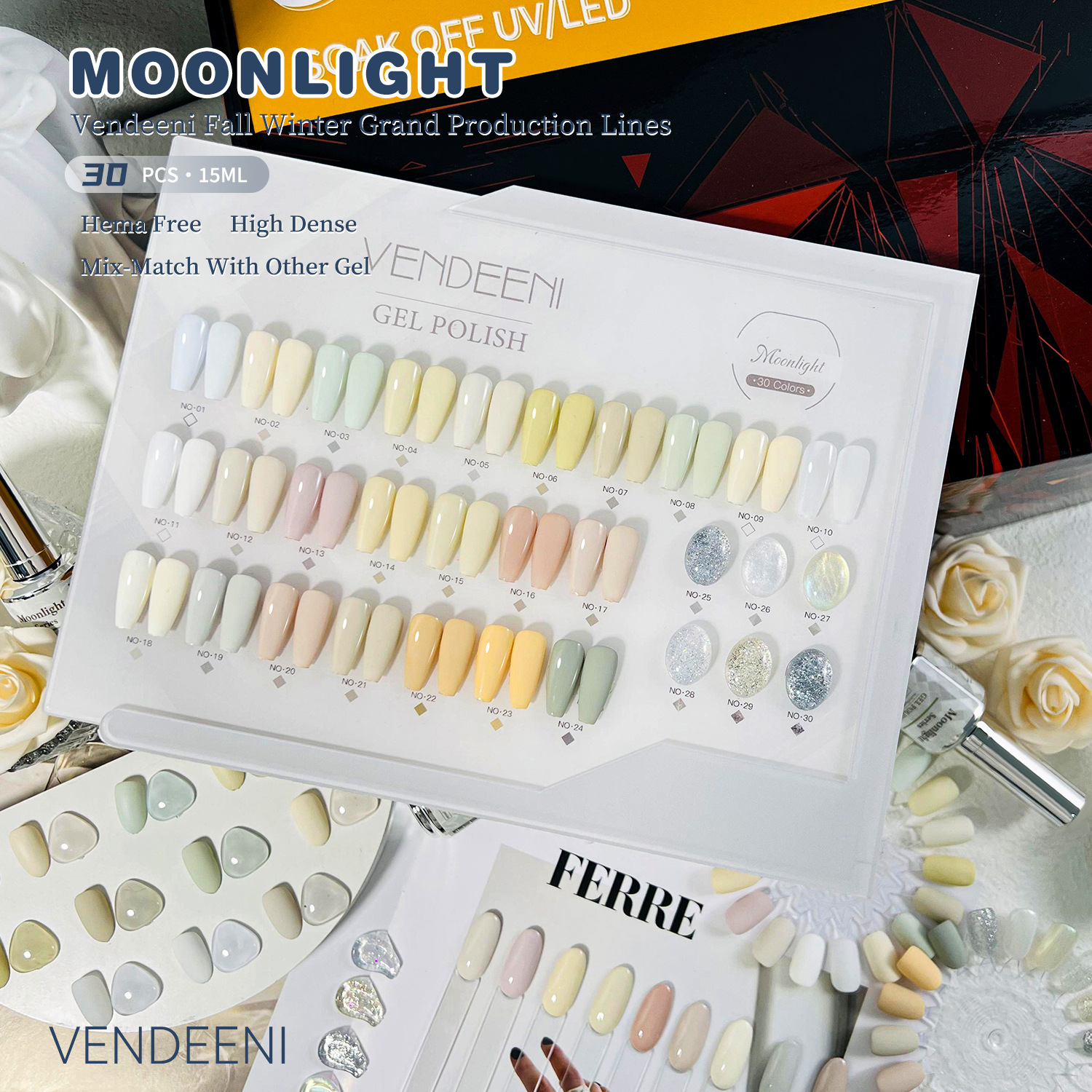 30 Color Set Transparent Color UV Polish 2024 New Pure Color Moonlight White Pink Rubber Base Gel Suit Wholesale