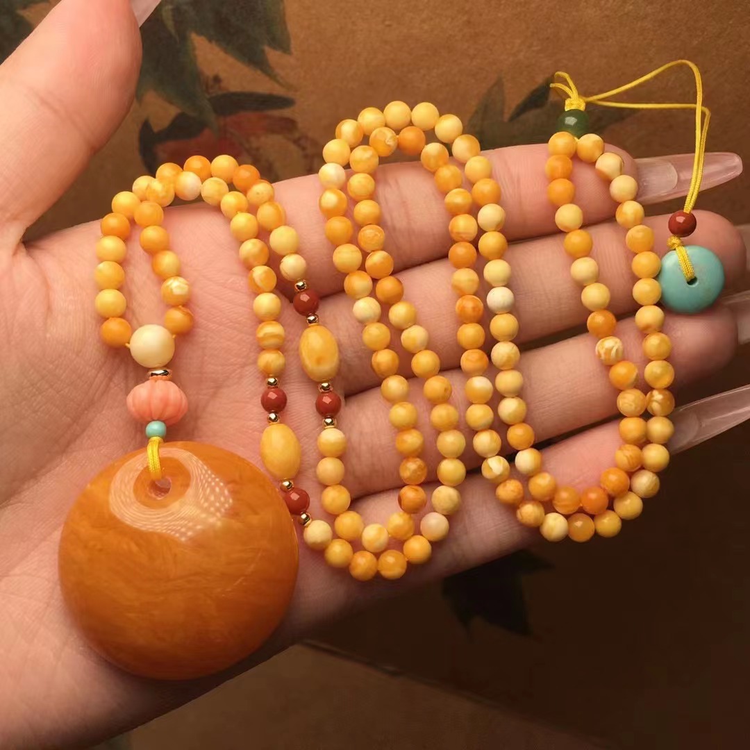 天然老蜜蜡吊坠