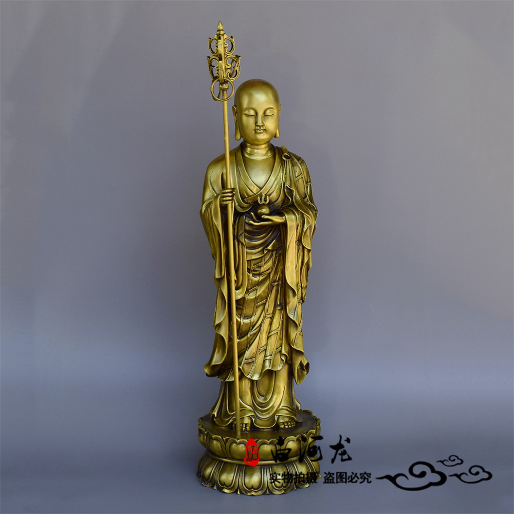 铜地藏王菩萨摆件地藏菩萨像63cm佛堂寺庙供奉佛像阎罗王精工优惠