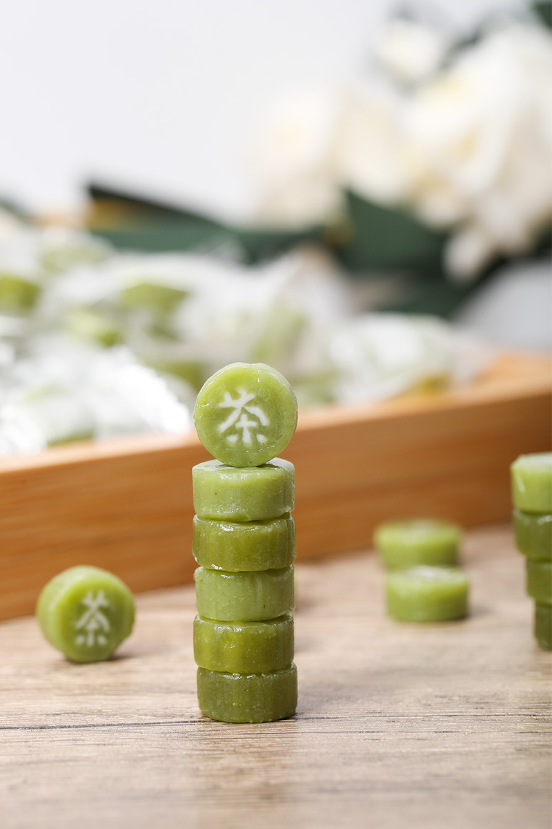 抹茶味茶字糖好看的零食休闲创意小糖果散装硬糖小店批发