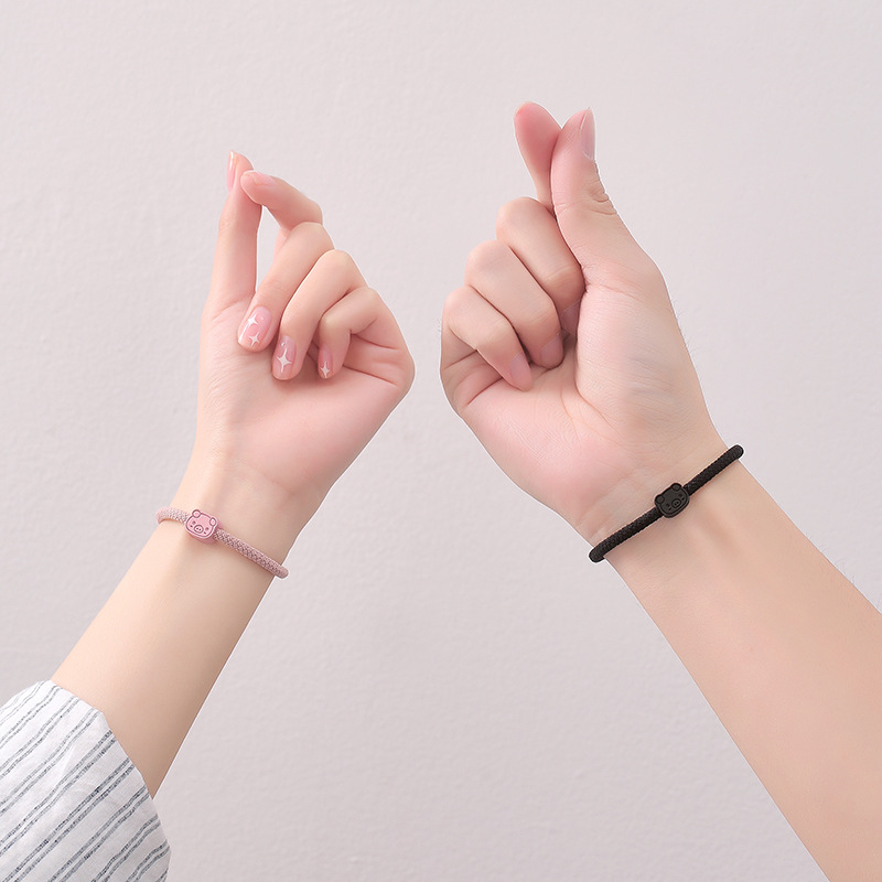 情侣小皮筋ins一对送给男朋友手腕皮套手链小动物头饰头绳女手链