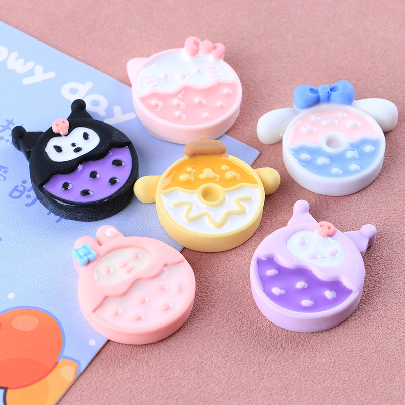 Cute Animal Sweet Circle Cream Glue Epoxy DIY Homemade Phone Case Material Package Resin Accessories Fart Hair Phone Case