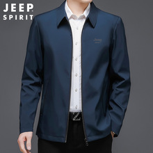 JEEP SPIRIT新款男士薄商务夹克多袋宽松大码防风时尚休闲男外套