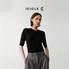 【之禾经典】ICICLE之禾女装秋季易打理超细羊毛罗纹无缝针织衫